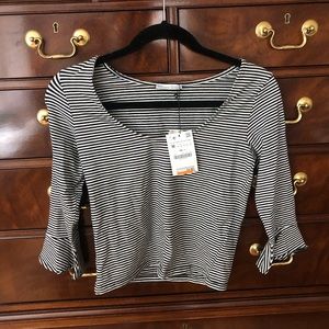 NWT ZARA STRIPED CROP TROP